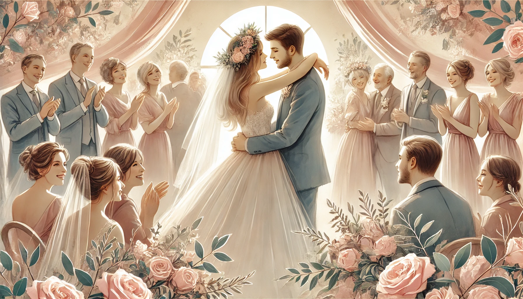 A beautifully styled wedding planning scene with a timeline, flowers, and a couple discussing their wedding details – Wedding Planning Tips